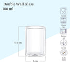 Wilmax Doppelwandiges Glas 100 ml Transparent WL-888780/A