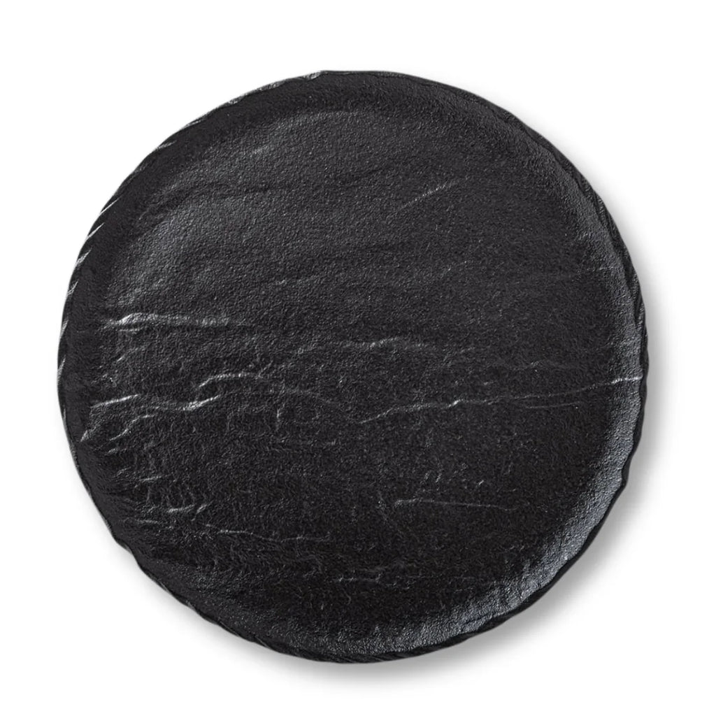 Wilmax Runde Servierplatte 30 cm 2er-Set Schwarz aus Porzellan