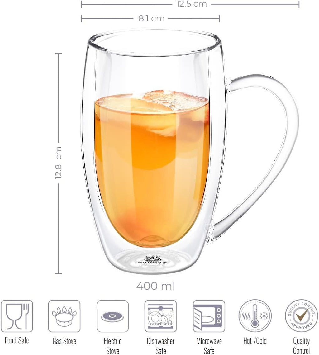 Wilmax Doppelwandiger Becher 400 ml Transparent WL-888741/A