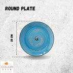 Wilmax Teller 25,5 cm 2er-Set Blau aus Porzellan