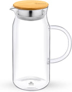 Wilmax Karaffe 1000 ml Thermoglas mit Bambusdeckel Transparent WL-888207/A