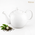 Wilmax Kaffee- und Teekanne mit integriertem Ausgusssieb 1100 ml Weiß aus Porzellan