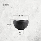 Wilmax Schüssel Lotus Schwarz 250 ml 6er Set WL-664115/A6
