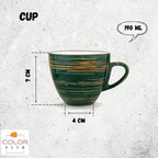 Wilmax Tasse 190 ml Grün aus Porzellan