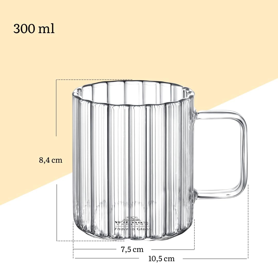 Wilmax Glasbecher 300 ml Borosilikatglas Transparent WL-888616/A