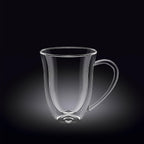 Wilmax Doppelwandige Tasse mit Henkel 250 ml Borosilikatglas 4er Set WL-888725/A4