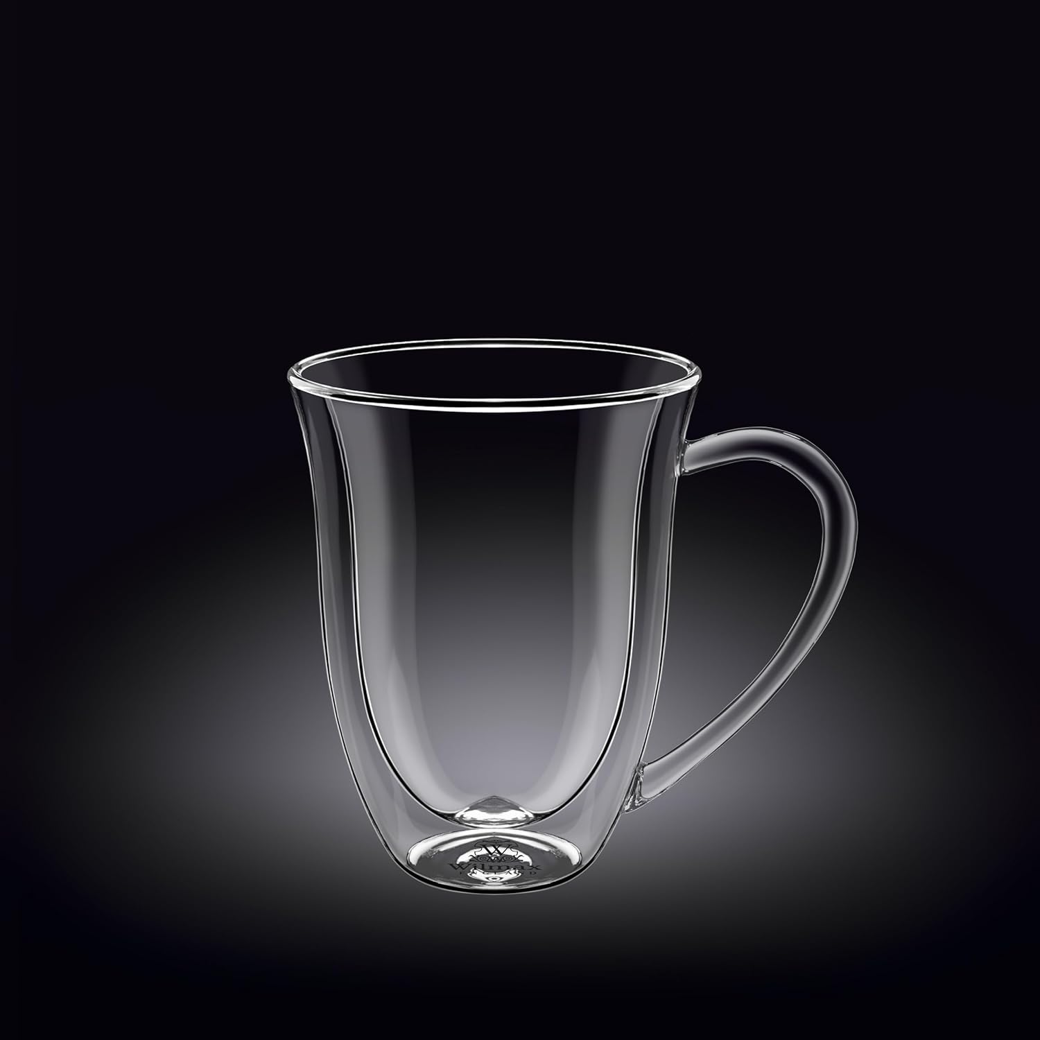 Wilmax Doppelwandige Tasse mit Henkel 250 ml Borosilikatglas 4er Set WL-888725/A4
