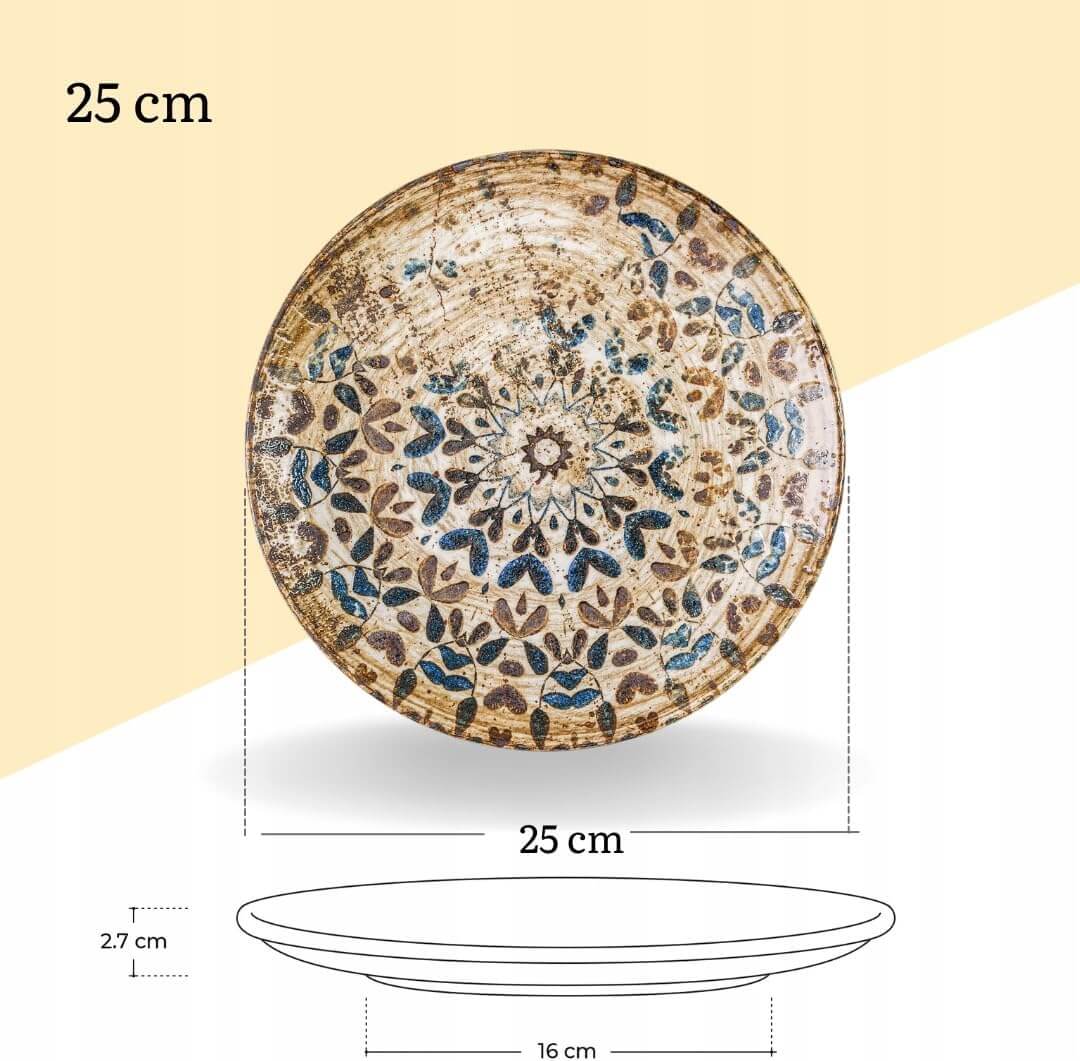 Wilmax Teller 25 cm 2er-Set Mehrfarbig aus Porzellan