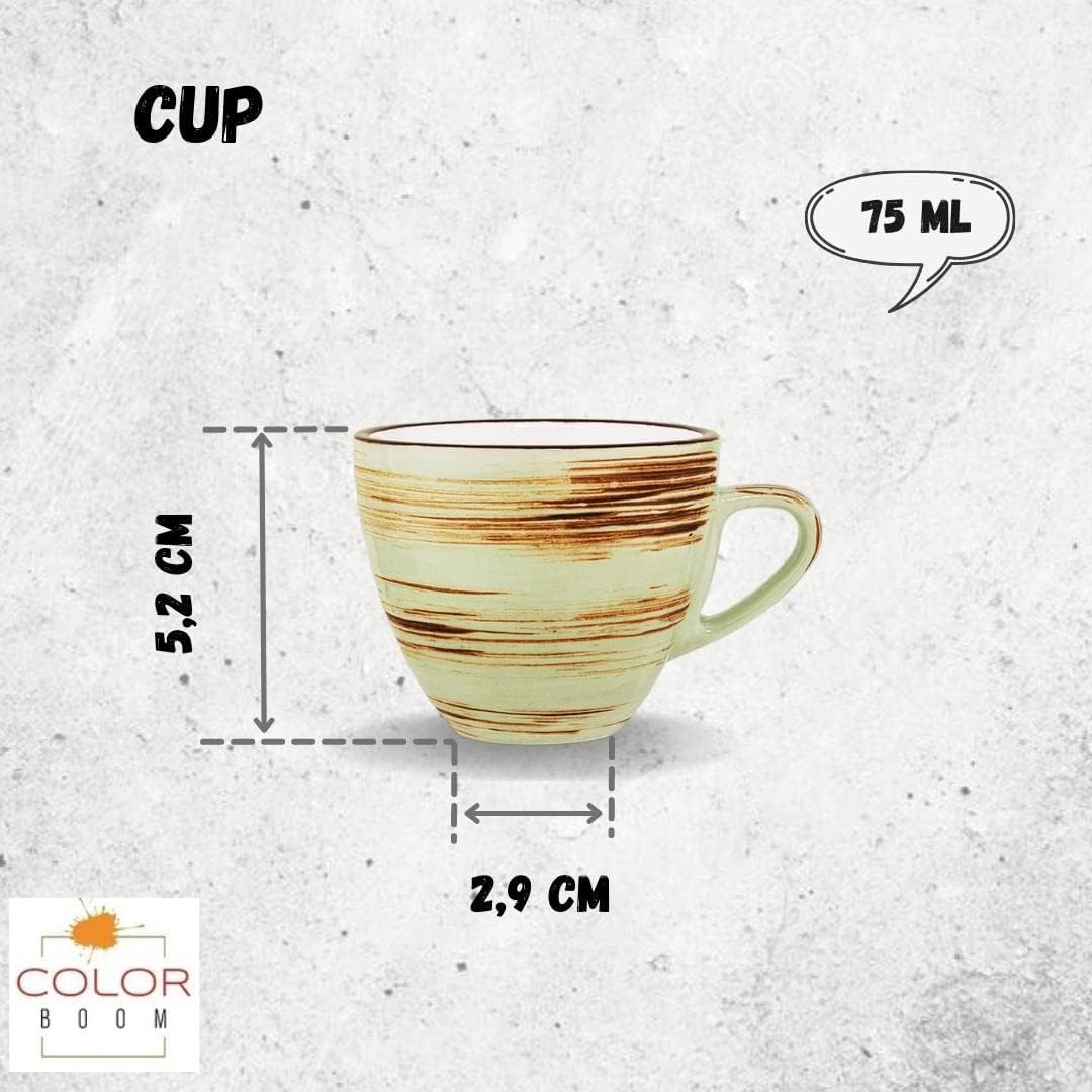 Wilmax Kaffeetasse & Untertasse, 75 ml, ColorBoom, Pistazienfarbe WL-669133/AB6