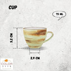 Wilmax Espressotasse mit Untertasse 75 ml 6er-Set Pistazie aus Porzellan