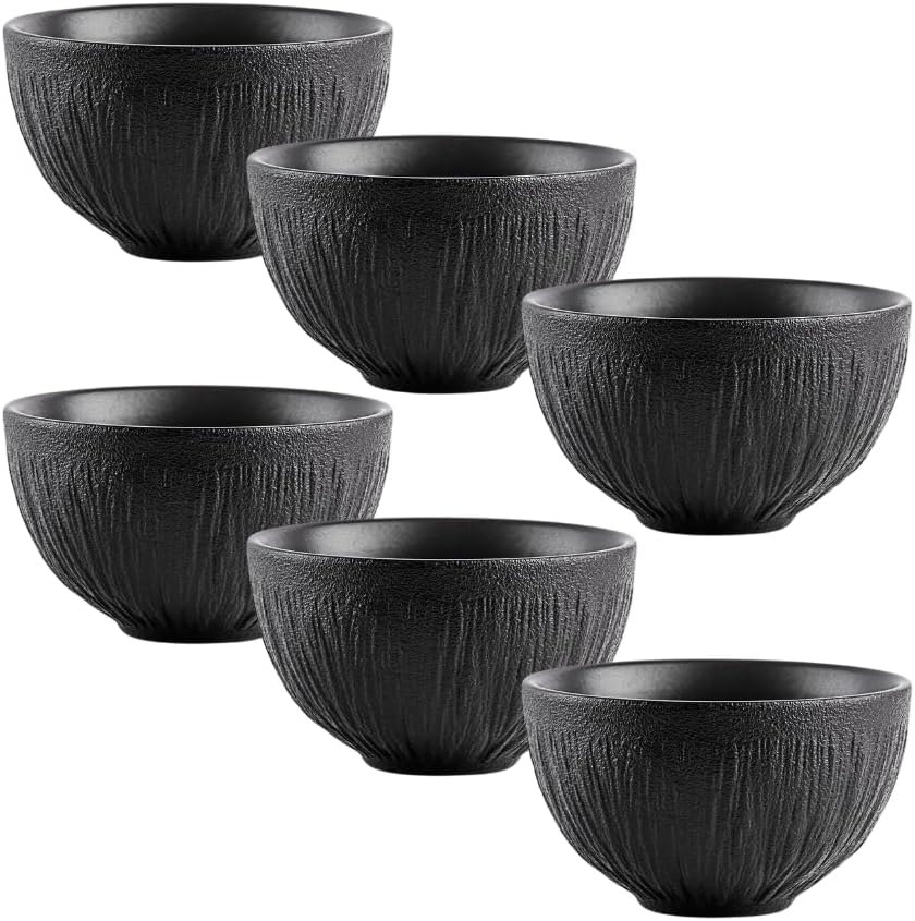Wilmax Schüssel Lotus Schwarz 250 ml 6er Set WL-664115/A6