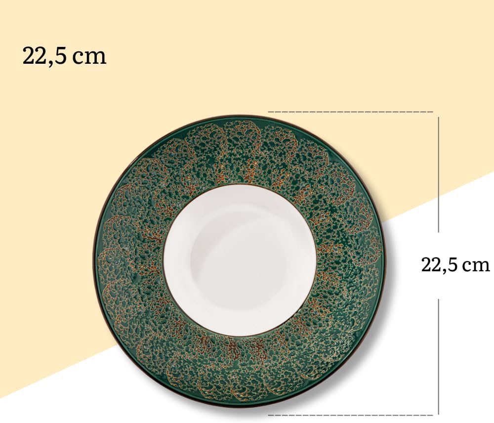 Wilmax Tiefer Teller 22,5 cm 1100 ml Grün Porzellan 2er Set WL-667523/A2