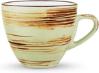 Wilmax Tasse mit Untertasse 190 ml 6er-Set Pistazie aus Porzellan