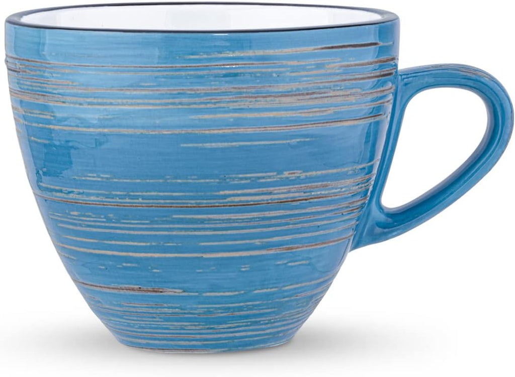 Wilmax Tasse mit Untertasse 300 ml 6er-Set Blau aus Porzellan