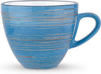 Wilmax Tasse mit Untertasse 300 ml 6er-Set Blau aus Porzellan