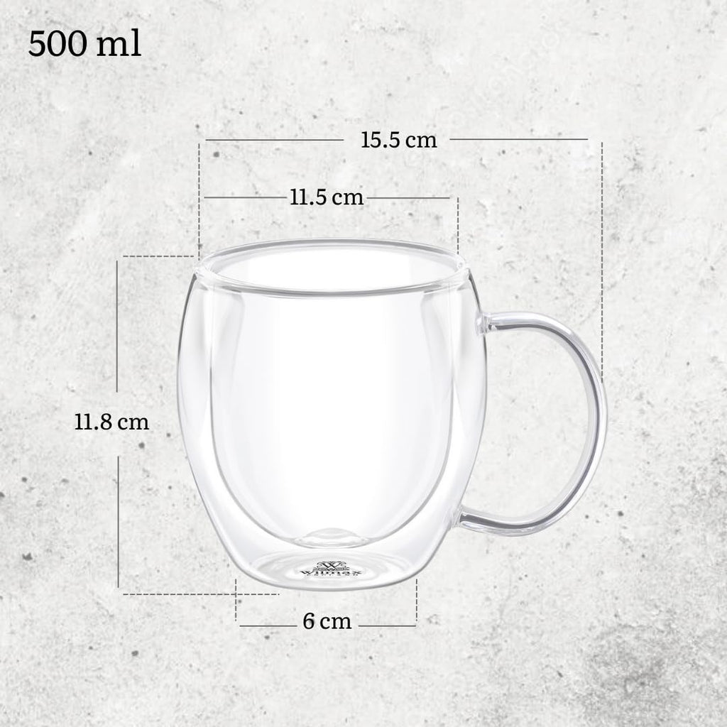Wilmax Servierset 2-teilig mit Bambusteller 30,5 × 15 cm und Teeglas 500 ml