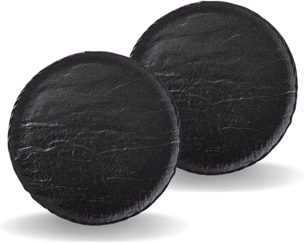 Wilmax Runde Porzellanteller 28 cm 2er Set Schwarz WL-661127/A2