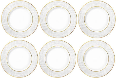 Wilmax Brotteller 15 cm Weiß Goldrand Porzellan 6er Set WL-880102100/A6