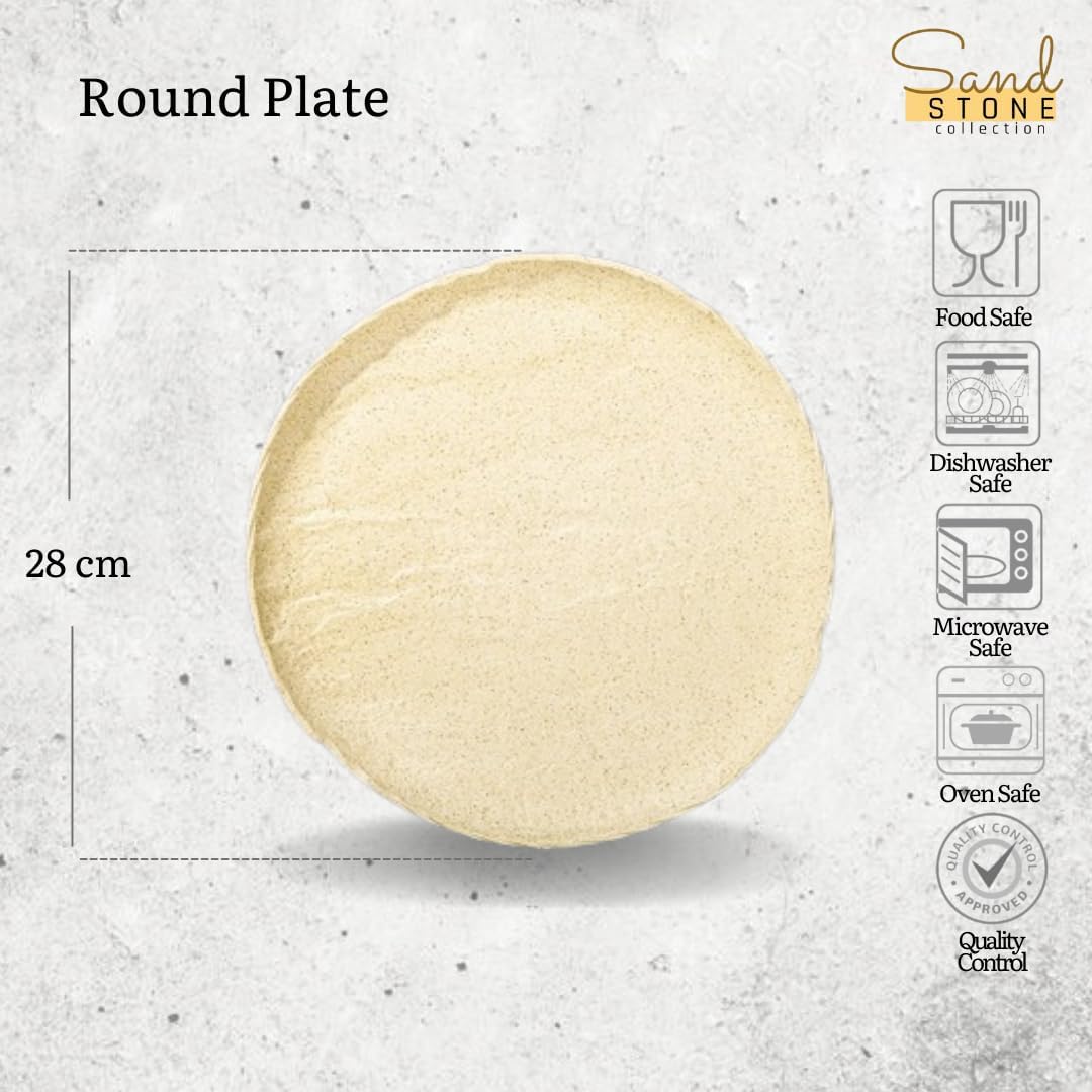 Wilmax Teller rund 28 cm Sand Porzellan 2er Set WL-661327/A2