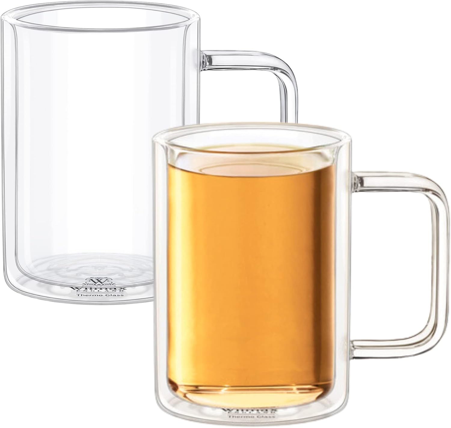 Wilmax Doppelwandiger Becher 400 ml 2er Set Borosilikatglas WL-888720/A2