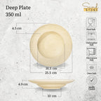 Wilmax Tiefer Teller 25,5 cm 350 ml Sand Porzellan 2er Set WL-661330/A2