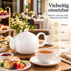 Wilmax Kaffee- und Teekanne mit integriertem Ausgusssieb 500 ml Weiß aus Porzellan