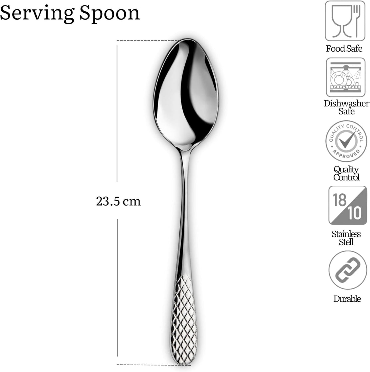 Wilmax Servierlöffel 23,5 cm Silber aus Edelstahl