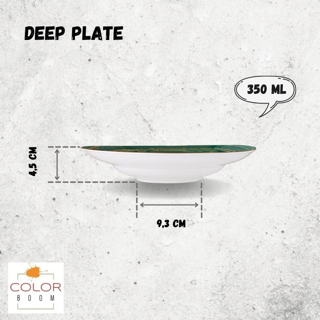 Wilmax WL-669527/A Porzellan Tiefe Platte, Grün, 25.5cm Durchmesser, 350mL Kapazität