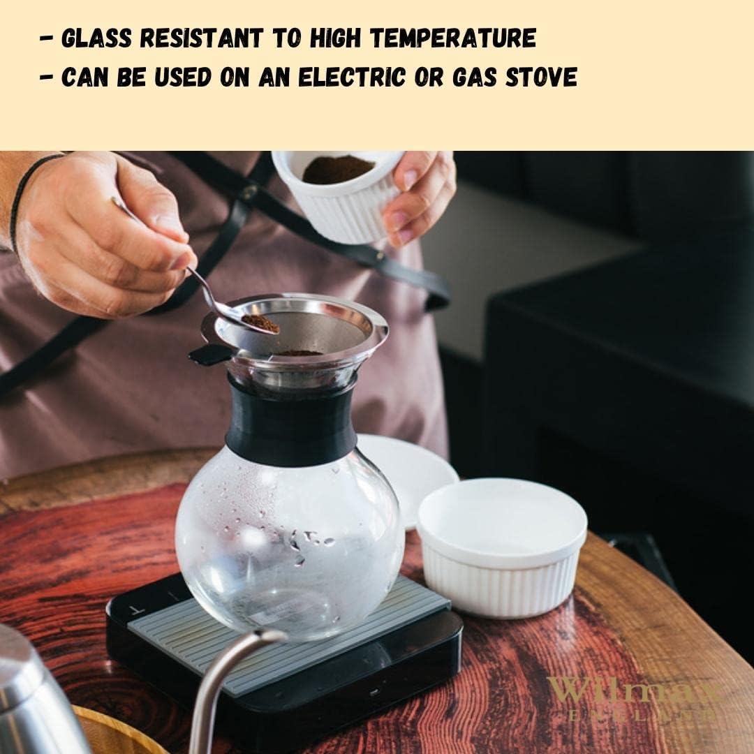 Wilmax Kaffeedekanter 950 ml Transparent aus Borosilikatglas