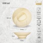 Wilmax Tiefer Teller 22,5 cm 1100 ml Sand 2er-Set aus Porzellan