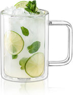 Wilmax Doppelwandiger Becher 400 ml 2er Set Borosilikatglas WL-888720/A2