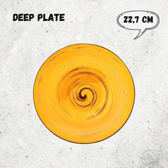 Wilmax WL-669423/A Porzellan Tiefe Platte, Gelb, 22.5cm Durchmesser, 1100mL Kapazität