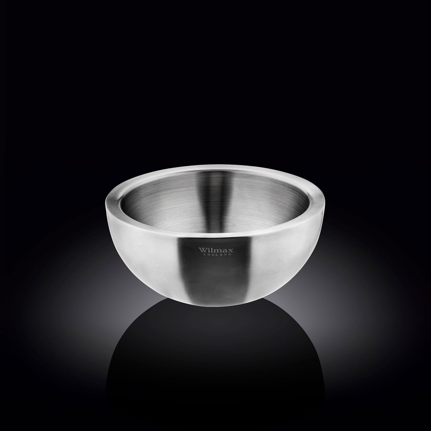 Wilmax Schüssel aus Edelstahl in Silber matt, doppelwandig, 500 ml – WL-553002/A