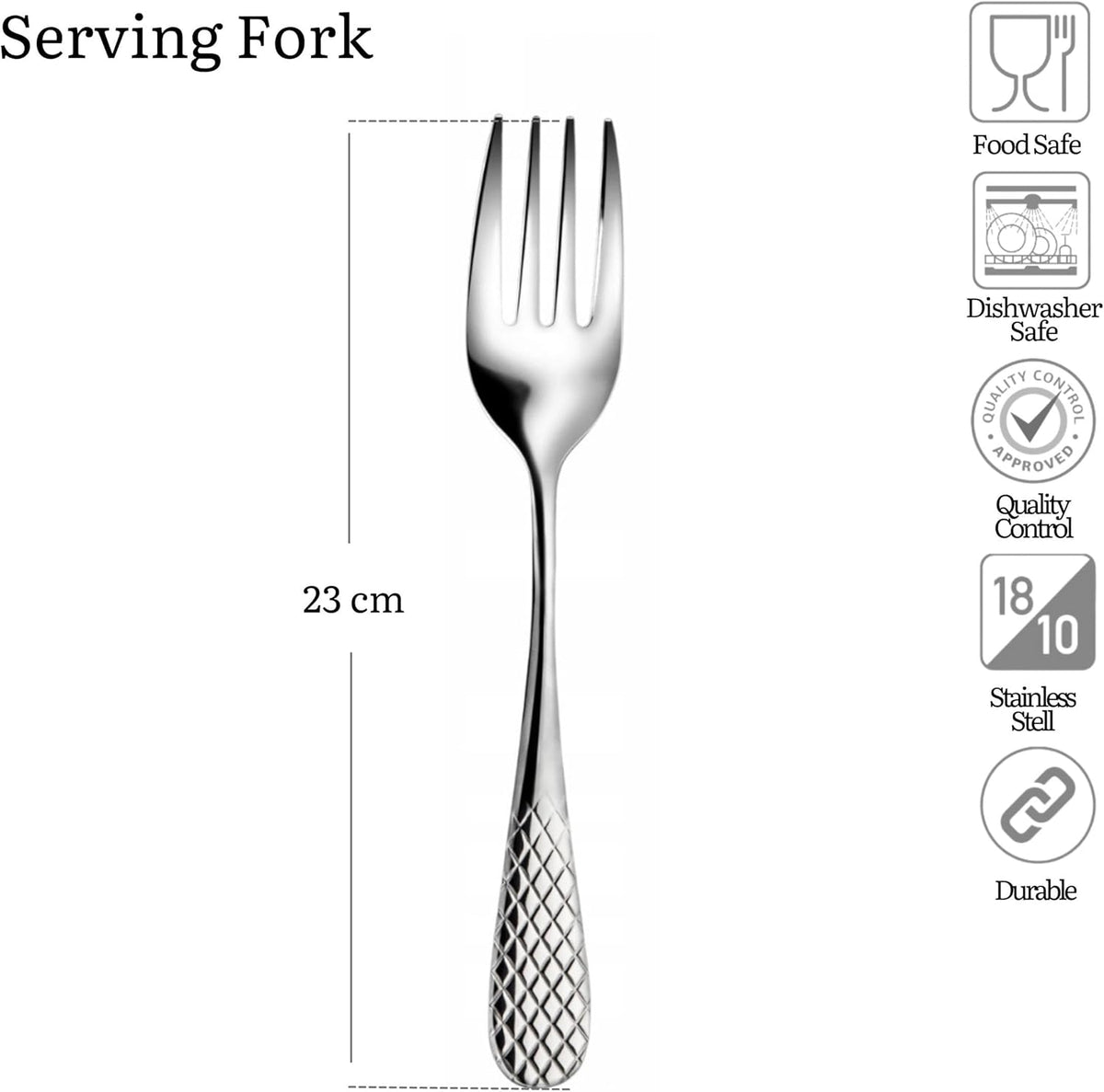 Wilmax Serviergabel 23 cm Silber aus Edelstahl