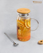 Wilmax Karaffe 1000 ml Thermoglas mit Bambusdeckel Transparent WL-888207/A
