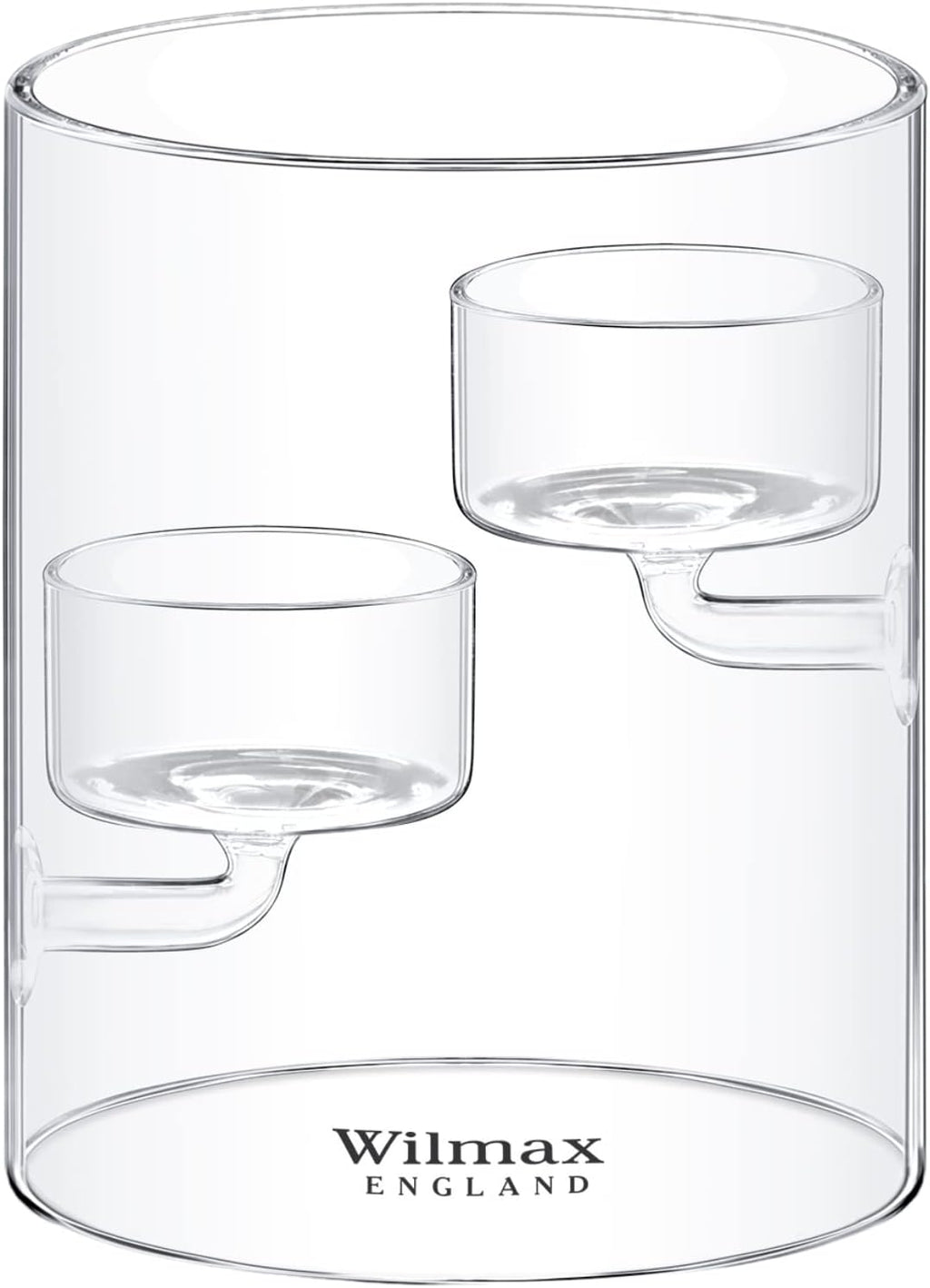 Wilmax Kerzenhalter für 2 Teelichter Thermoglas WL-888905/A