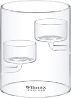 Wilmax Kerzenhalter für 2 Teelichter Thermoglas WL-888905/A