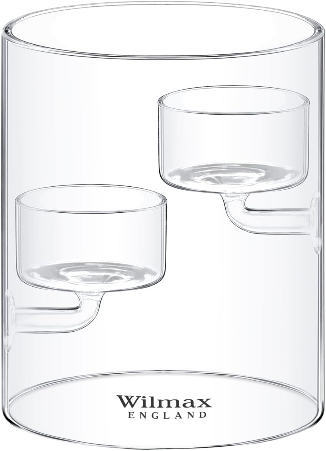 Wilmax Kerzenhalter für 2 Teelichter Thermoglas WL-888905/A