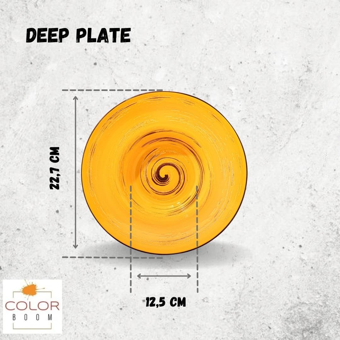 Wilmax WL-669423/A Porzellan Tiefe Platte, Gelb, 22.5cm Durchmesser, 1100mL Kapazität