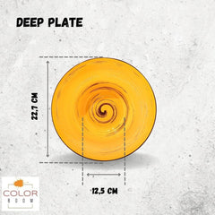Wilmax WL-669423/A Porzellan Tiefe Platte, Gelb, 22.5cm Durchmesser, 1100mL Kapazität