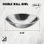 Wilmax Schüssel aus Edelstahl, 3000 ml, Silber matt, WL-553001/A
