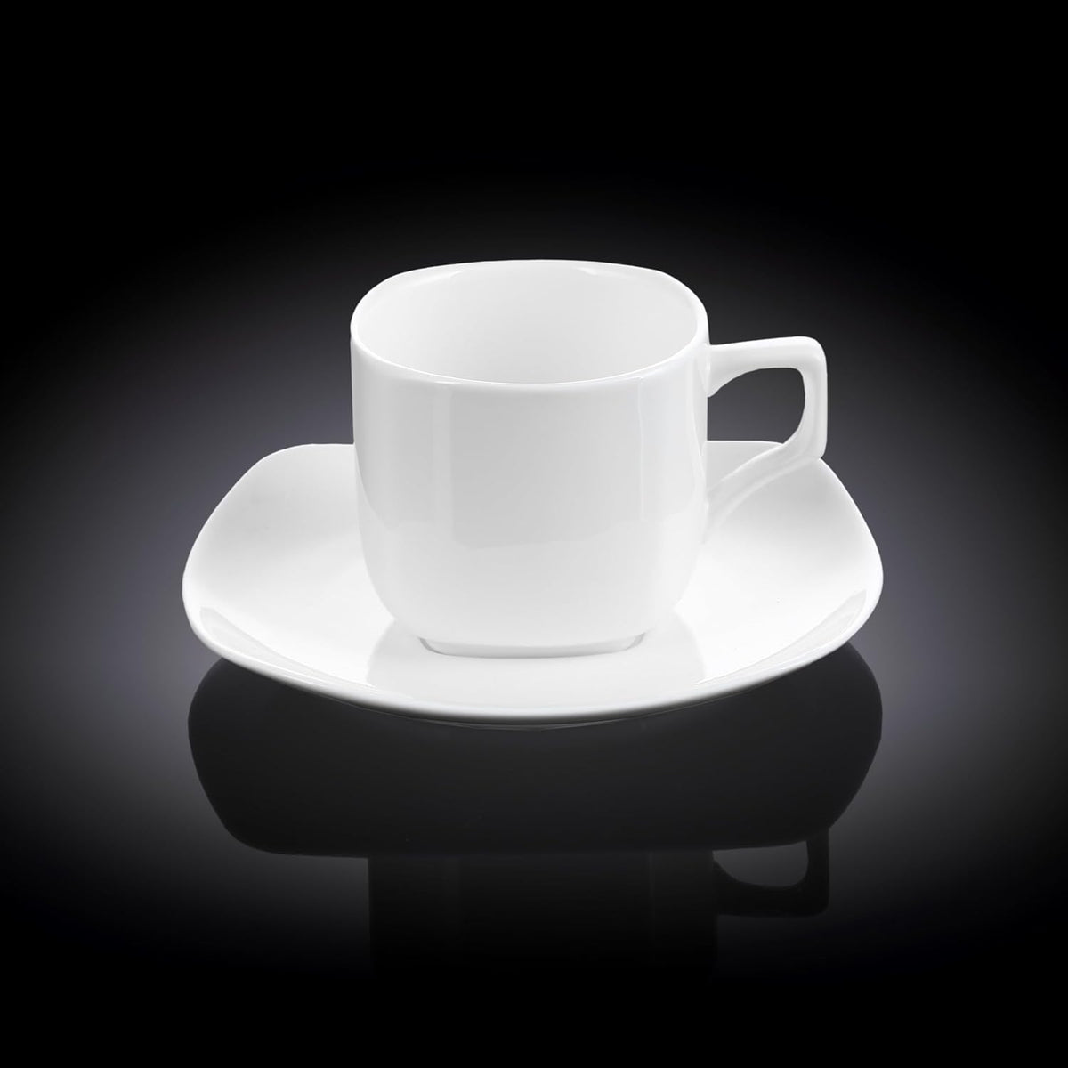 Wilmax Tasse mit Untertasse 200 ml Weiß aus Porzellan
