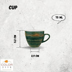 Wilmax Espressotasse 75 ml Grün aus Porzellan