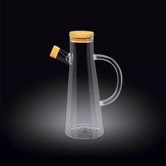 Wilmax WL-888964/A Borosilikatglas Ölflasche mit Bambusdeckel, 500mL Kapazität