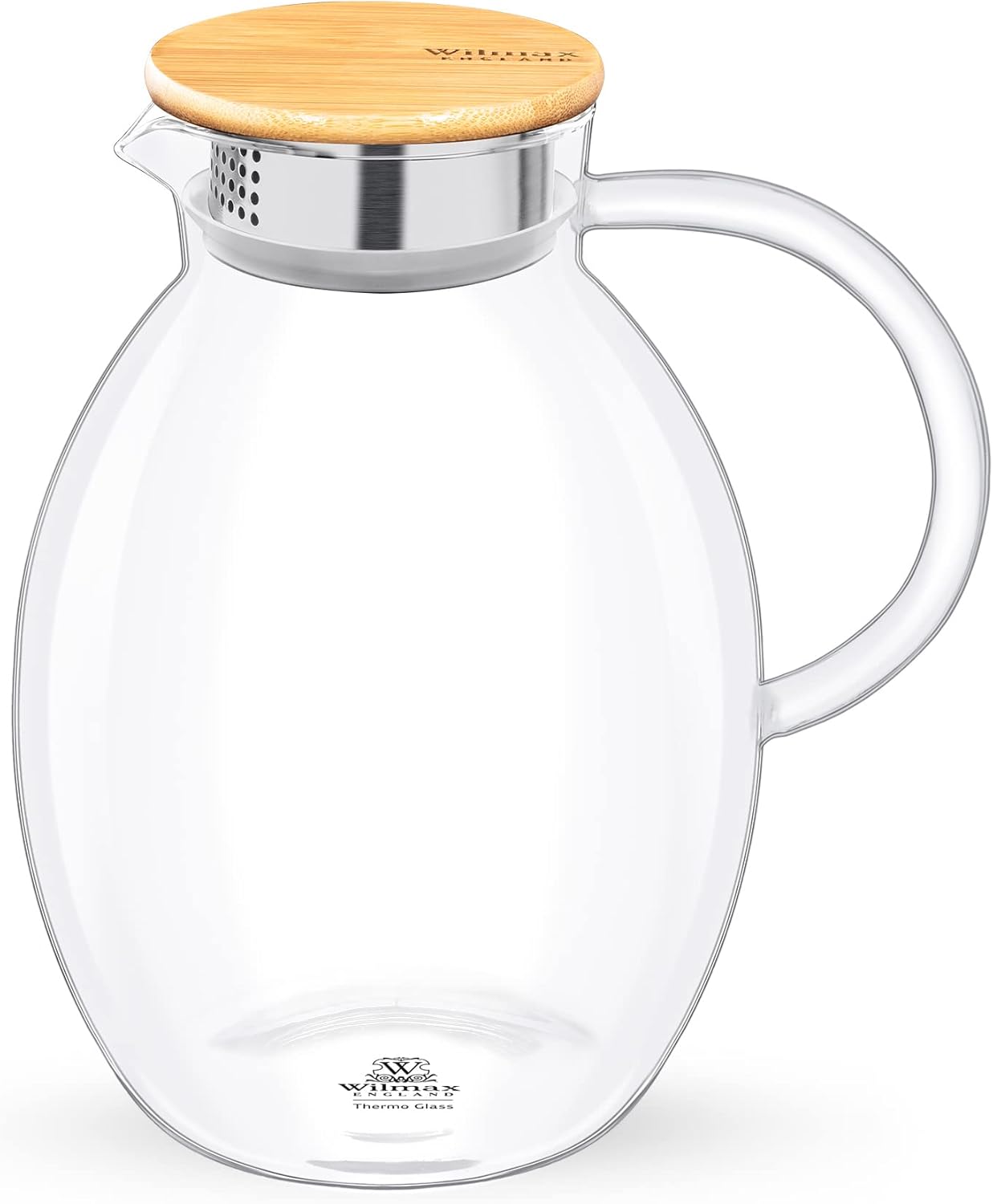 Wilmax Karaffe 2400 ml Thermoglas mit Bambusdeckel Transparent WL-888212/A