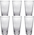Wilmax Gehämmertes Trinkglas 450 ml 6er-Set Transparent aus Borosilikatglas
