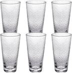 Wilmax Gehämmertes Trinkglas 450 ml 6er-Set Transparent aus Borosilikatglas
