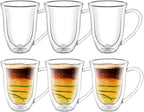Wilmax Doppelwandige Glastasse 300 ml Borosilikatglas 6er Set WL-888726/A6
