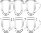 Wilmax Doppelwandige Tasse 400 ml Borosilikatglas 6er Set WL-888727/A6