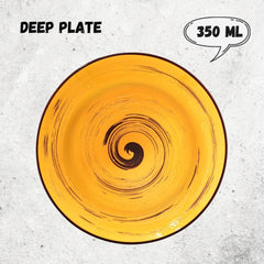 Wilmax WL-669427/A Porzellan Tiefe Platte, Gelb, 25.5cm Durchmesser, 350mL Kapazität